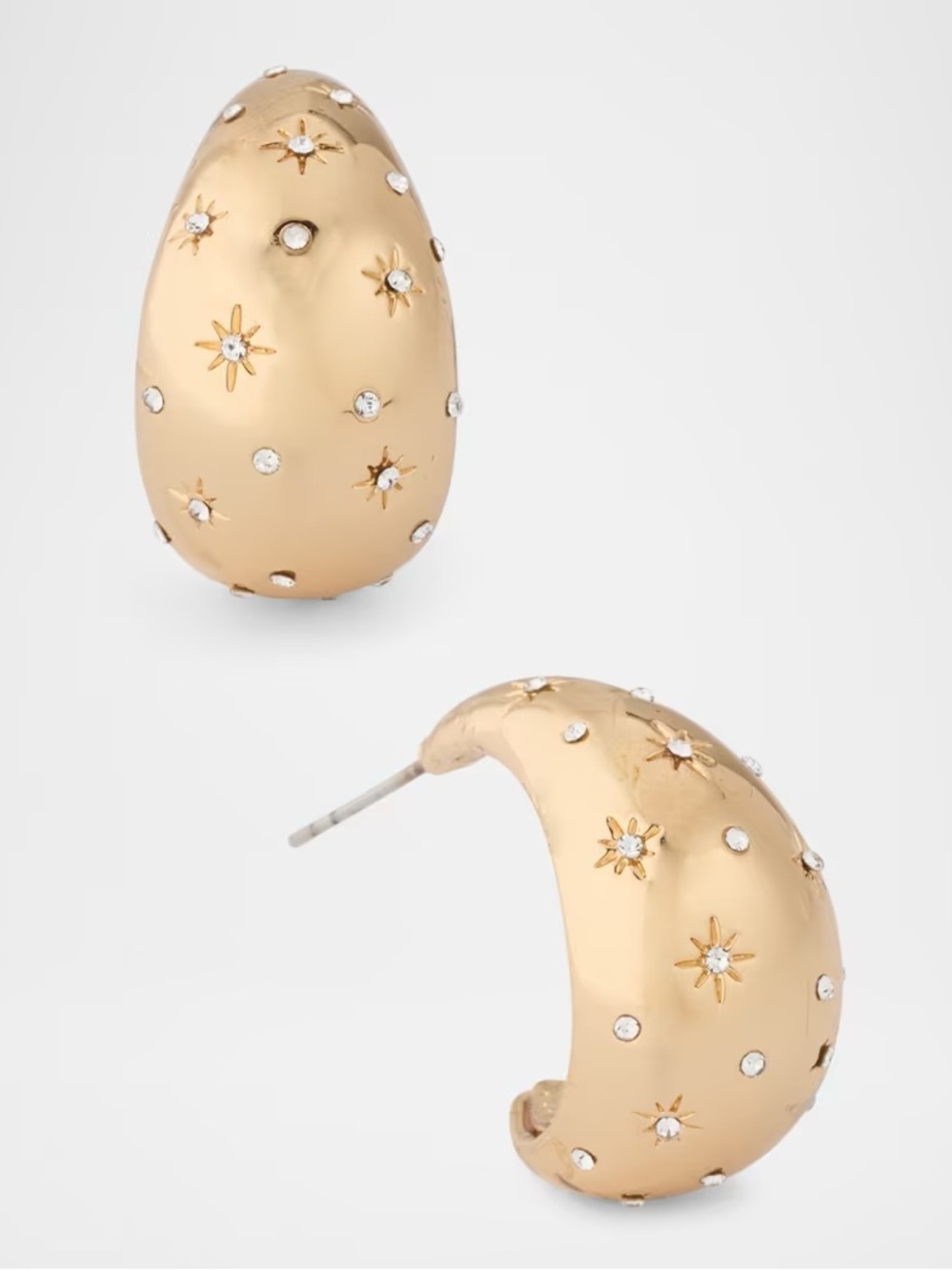 BaubleBar Gold ✨💫✨Starburst Dome Hoop Earrings - NWT